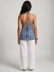 Dabu Halter Corset Kurti Top