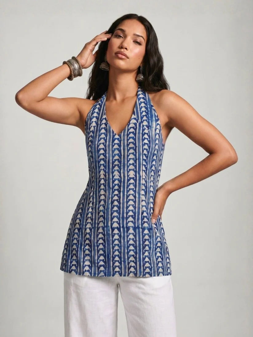 Dabu Halter Corset Kurti Top