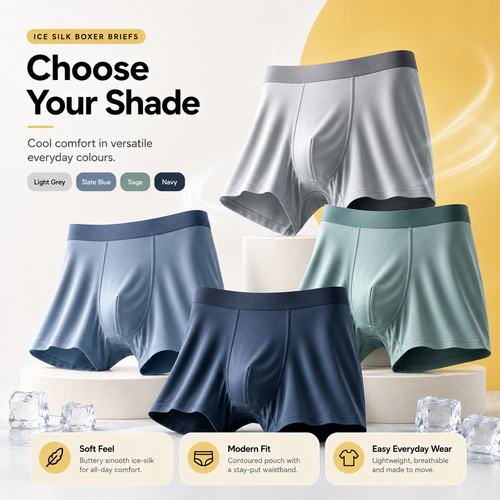 Men's Stretchable Ice Silk Underwear – Buy 1 Get 2 Free