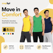 Pack Of 5 Sleeveless Vests For Men